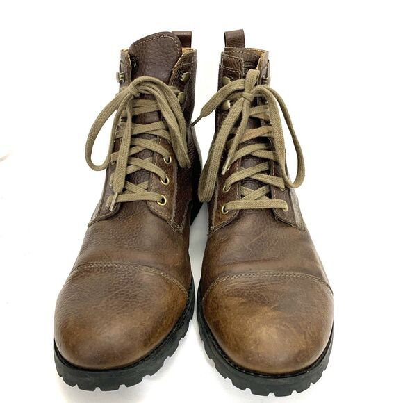 Fossil Pebbled Brown Leather Ankle Lace Up Boots Men Size 11M - Picture 7 of 16